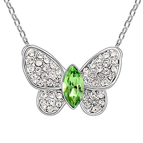 Preisvergleich Produktbild JMZDAW Halskette Anhänger Kristallhalskette Schmetterlingsform Anhänger Sweet Beauty Dead Anhänger Ornament Schlüsselbein Kette