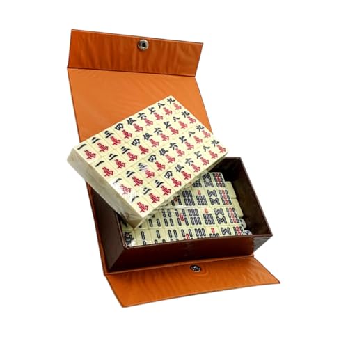 Jeu de mahjong portable miniature BESPORTBLE avec boîte de rangement pour soirées