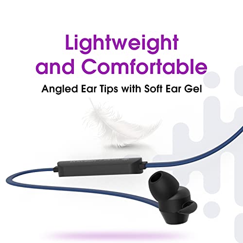 Image of Amkette Amp Urban X5 Bluetooth Headphones with in-line Mic Controls, Voice Assistant, 8 Hours of Playback and IPX5 Sweatproof (Blue)