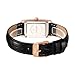 FANMIS Vintage Women's Rectangle Wristwatch Classic Ladies Analog Quartz Watches Ultra-Thin Ladies Bangle Bracelet Watch Female Business Dress Watch with Leather Strap (Black Gold)