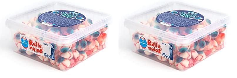 Vidal Golosinas. Bloody Eyes. Golosina rellena de gelatina sabor fresa, con forma de ojo sangriento. Chuches Halloween.Sin Gluten. Sin Grasa. Estuche de 75 unidades. (Paquete de 2)
