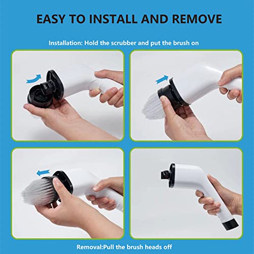 Leebein ANS-8050 Elektrische Reinigungsbürste Zubehör-Kit, 7-in-1-Extra-Ersatzbürstenköpfe für Leebein Kabellose Reinigungsbürste, Kompatibel mit Allen Marken von ANS-8050 & ANS-8051(Kein YMG-818)