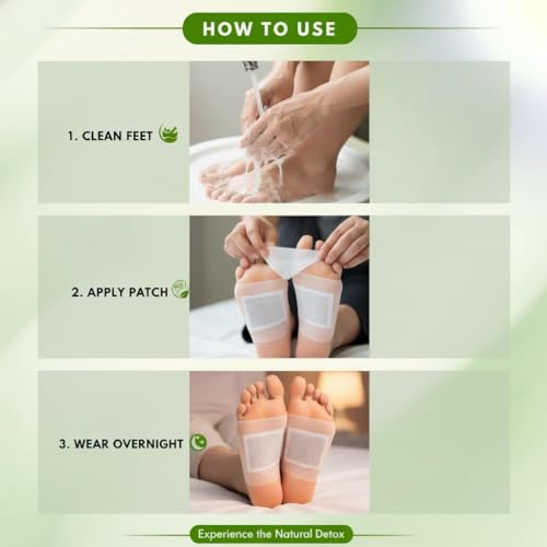 Image of Go Well Herbal Giloy Patches, Body Detox Foot Patches, Stress Relief and Bloating Support (pack of 20)