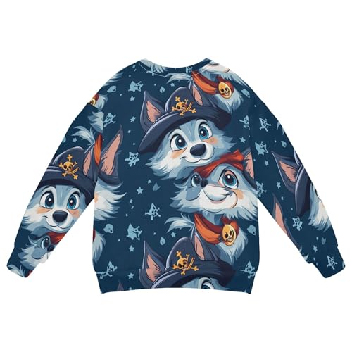 JUNZAN Cartoon Cute Wolf Kids Boys Sweatshirt Hoodie Fleece Hoodie for Boys Athletic 4T2