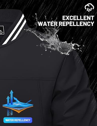 TACVASEN Men's Lightweight Jacket Casual Spring Fall Windbreaker Bomber Zip Up Coat With Pocket2