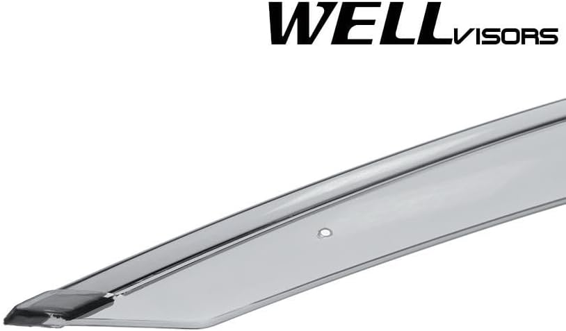 WellVisors Window Visors Wind Deflectors Compatible with Volkswagen VW 2018-2024 Tiguan with Black Trim Rain Guards 3-847VW018