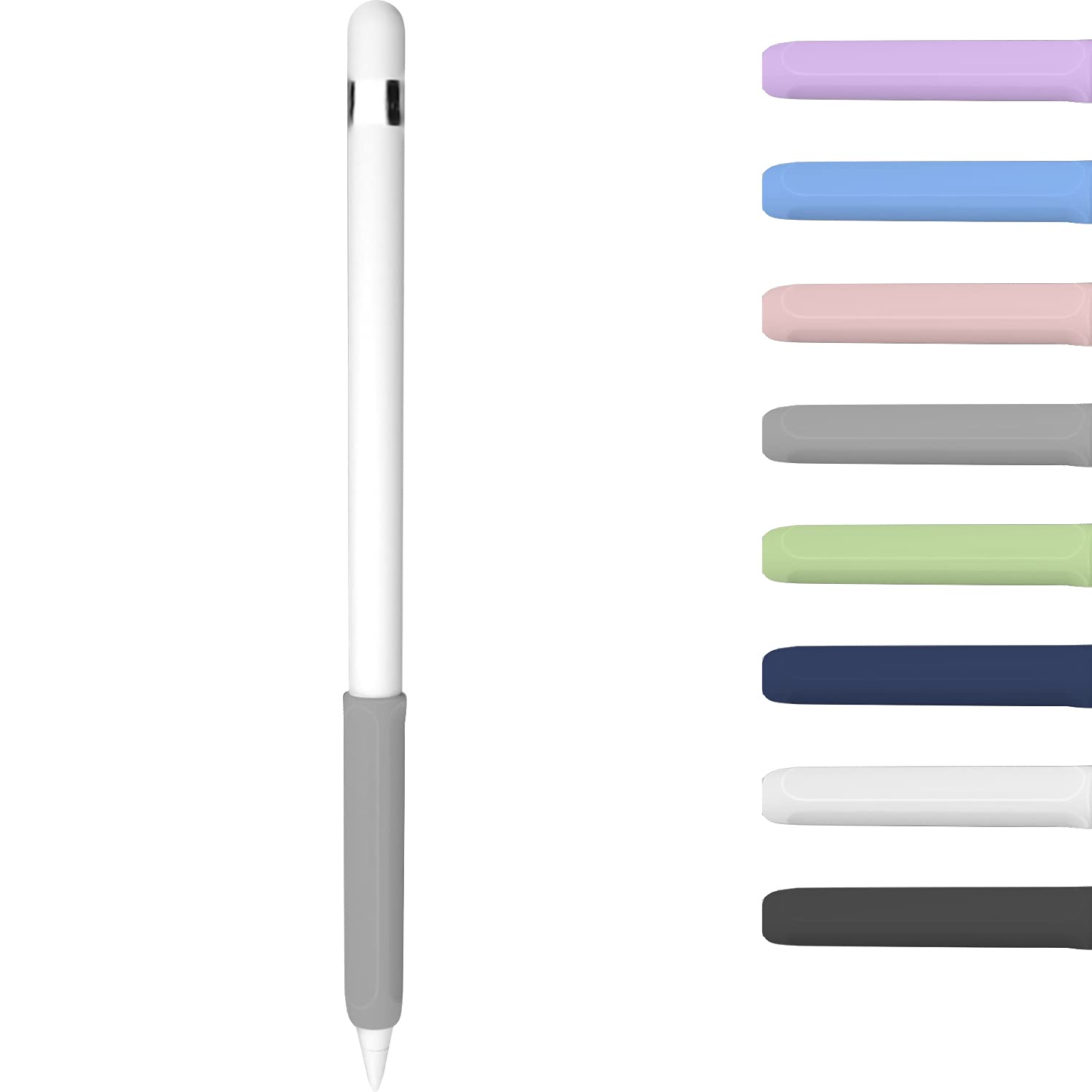 YINVAGrip Compatible with Apple Pencil 1st Generation, Premium Silicone Ergonomic Cover Case Accessories Compatible with iPad Pencil 1 Gen (Gray)