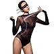 HTRUIYATY Damen Bodystocking UltradüNner Sexy Full Body Stockings Mit Leopard Print Halter Bodystocking GläNzende öL GanzköRper Strumpfhose
