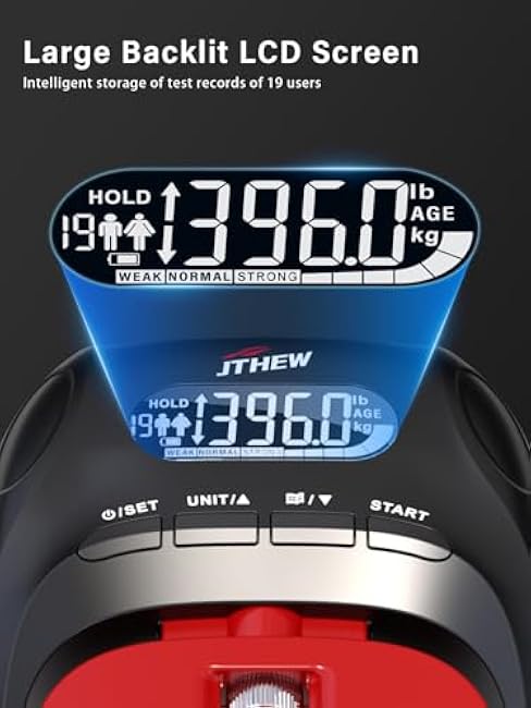 Grip Strength Tester Trainer - Electronic Hand Dynamometer of 400lbs/180kg & Grip strengthener with Adjustable Resistance for Sports