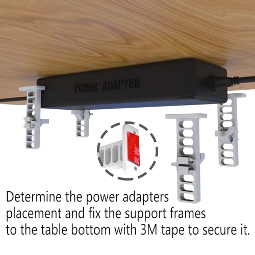 LekWinGi Universal Under Desk Mount for Power Brick Holder Docking Station Mount Power Strip (White) by LekWinGi - Used condition - Image 3