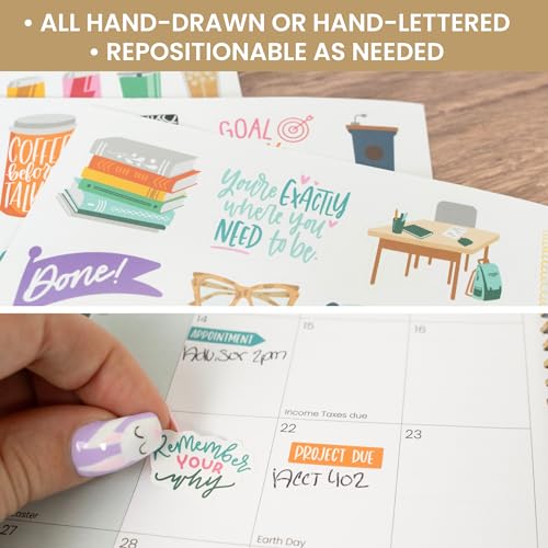 bloom daily planners Student Planner Stickers - 8 Sheets / 672 Stickers - Essential School Themed Variety Pack for Academic Year Planning - Icons & Illustrations to Track Assignments, Exams, & More by bloom daily planners - Used condition - Image 6