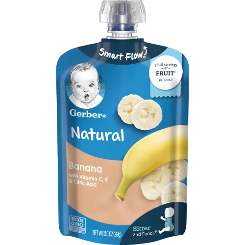 Gerber Purees 2nd Foods Banana Baby Food Pouches, 3.5 oz