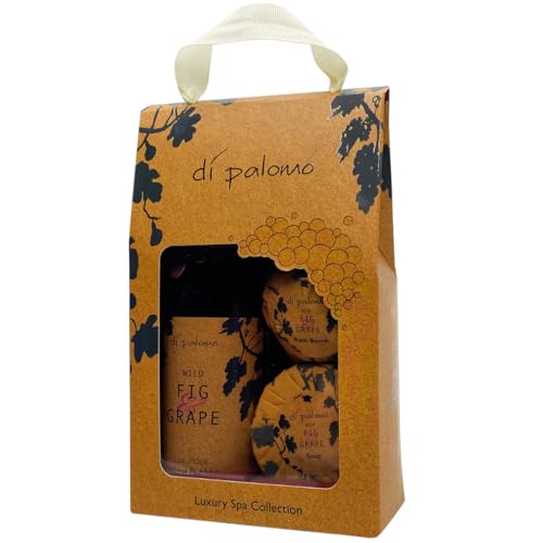 Di Palomo Luxury Spa Collection Bubble Bath | Bathing Bubbles 300ml, Bath Foam Bomb Set & Luxury Soap Bar | Relaxing Gifts for Women | Birthday Gifts for Girls (Spa, Wild Fig & Grape)