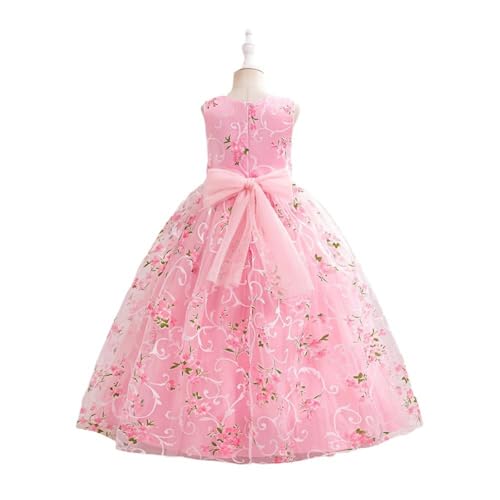 Flower Girl Lace Dress Sleeveless, Length Dress Floral Embroidered Toddler Tulle Dresses for Girls2