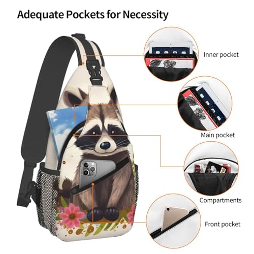 Man's Cross Chest Bag bolso bandolera para senderismo negro miniatura 4