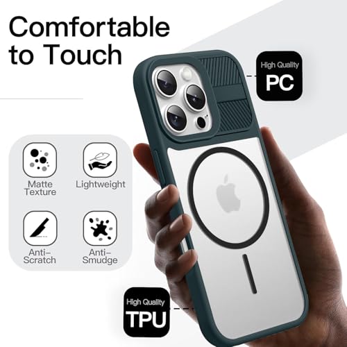 Image of KARWAN️ Magnetic Clear Back Case Cover for iPhone 16 Pro Max (6.9-Inch-) |Acrylic Transparent Slim | Shockproof iPhone 16 Pro Max Mobile Phone Back Cover [Clear Back] [TPU + Pc] [Green]