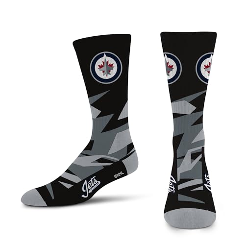 For Bare Feet NHL WINNIPEG JETS Shattered Camo Crew Sock Team Color Large