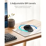 Anker 2.4G Wireless Vertical Ergonomic Optical Mouse for Work, Multi-Device Connectivity, 800/1200 /1600 DPI, 5 Buttons for Laptop, Desktop, PC, MacBook - Black - Image 3