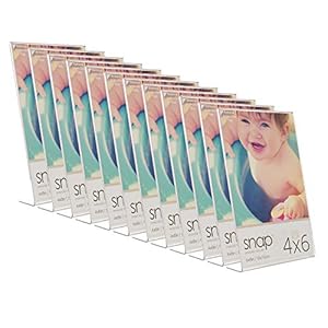 Snap 4×6 Clear Acrylic Self Standing Frame, Set of 12