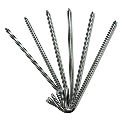 Moose Supply Steel Tent Stakes Heavy Duty Ground Stake, Metal Stakes to Anchor Commercial Inflatables, Outdoor Camping Canopy, Fence, Garden Tent Accessories, 1/2