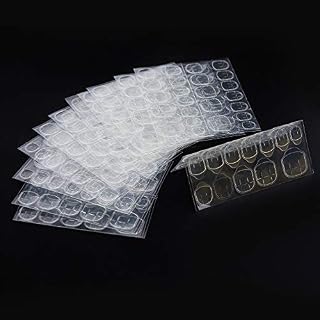 SAVITA 10 Sheets/240pcs Double Sided Nail Adhesive Tabs Waterproof Breathable Jelly Adhesive Tab Glue Sticker for Fake Nails