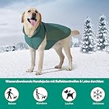 Poiinvc Winddichter Hundemantel Hundejacke mit Geschirrloch Reflektierend Warm und Wasserdicht für Hunde von S bis XXXL mit Elastischen Bündchen Ideal für Outdoor