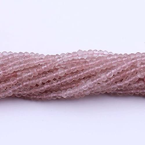 Rondelles facettées en quartz rose naturel de qualité supérieure pour bijoux artisanaux