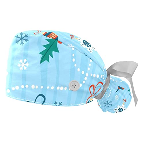 Chapeaux de Travail Noël Respirants pour Cuisine et Clinique - Lot de 2