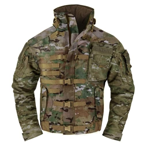 ZAPT 1000D CORDURA US Army Tactical Jacket Military Waterproof Windproof Hard Shell Jackets (Small, Camo)