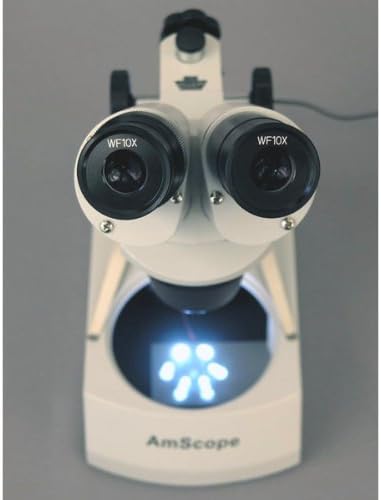 Miniatura 4 de AmScope SE305R-PY-LED Microscopio estéreo binocular montado hacia adelante, oculares WF10x y WF15x, aumento 10X15X30X45X, objetivos 1X y 3X,