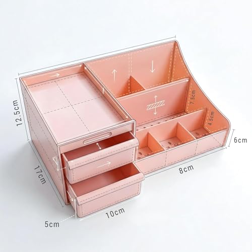 Image of VERAT Makeup Organizer Makeup Box Cosmetic Organizer Shelf Skincare Organizer Organisers for Cosmetics Vanity Organiser Cosmetic Storage Organizer Makeup Stand Storage Box and Organiser (Pink)