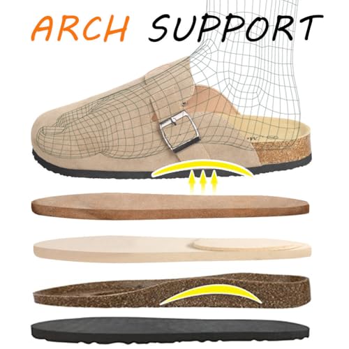 WINSEAD Clogs for Women Men Dupes Unisex Slip-on Potato Shoes Footbed Suede Cork Clogs and Mules3