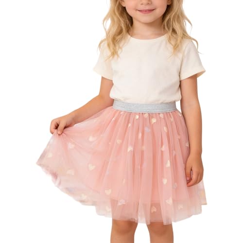 Generisch Disfraz de fiesta de baile para niña, con falda de lentejuelas en forma de corazón, falda de ballet para ocasiones especiales, Rosa., 2-3 años