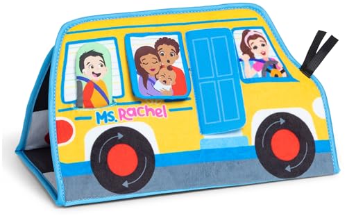 Ms. Rachel Official Tummy Time Activity Bus Folding Play Mat with Baby Mirror & Sensory Toys for Interactive Play Baby Learning Toys for Boys & Girls Ages 0-1+