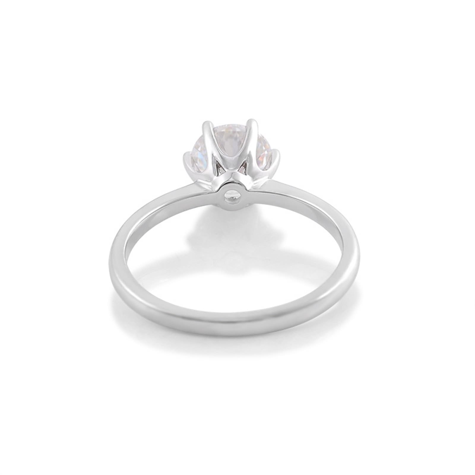 Anillo de compromiso para mujer, delicado anillo de boda, oro blanco de 9 quilates, moissanita, solitario con moissanite de 1 ct, talla 45 (14,3), popular para el aniversario de la madre
