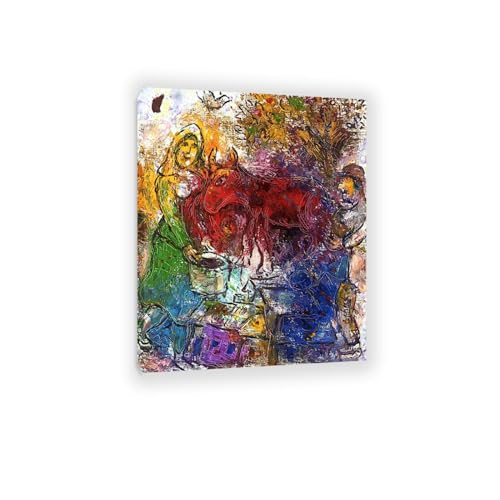 Décoration d'intérieur moderne abstraite avec grand tableau paysans Paris 80x105cm
