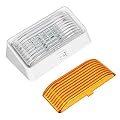 Partsam Rectangle LED RV Porch Light with On/Off Switch, RV Exterior Utility Light Lighting Fixture Cover Replacement for RVs Motorhome Campers, 12V, 5th Wheels, Clear and Amber Lenses Removable