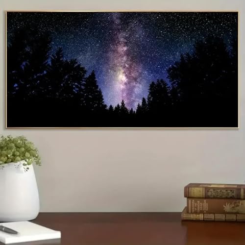 Toile forêt de nuit 90x180 cm pour habiller un grand mur vide