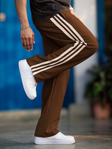 Image of Maniac Mens Colorblock Biscuit and Brown Color Baggy Fit Pant