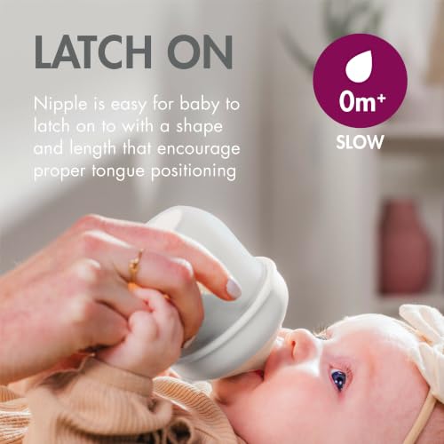 Image of Boon Nursh Bottles - Slow Flow - Silicone Baby Bottles Help Ease Colic Symptoms - Formula and Breast Milk Only Touch Platinum Food-Safe Silicone - Gray - 0-3 Months - 3 Count - 4 Ounce