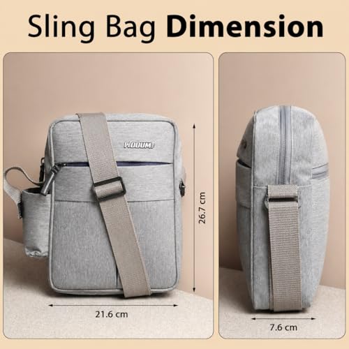 Image of Wooum Water-Resistant Sling Bag for Men with 1 Year Warranty | Stylish Crossbody & Messenger Bag | Compact Office & Travel Side Bag | Waterproof Man Bag | Gift for Men Under 500 | Water resistant bag, Compact sling design, Multi pocket storage, Adjustable strap, Ideal gift for men, 1 Year warranty
