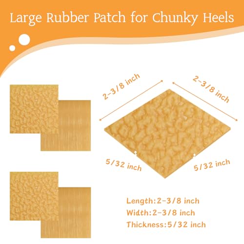 Image of Shoe Sole Repair Rubber, Brown Rubber Sole Sheet, Boot Heel Repair, 5 /32 Inch Thick, 4 Patches