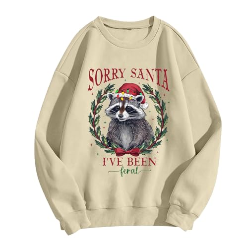 Sweatshirt femme kaki XXL col rond et manches longues