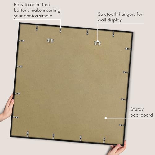 Americanflat 40x40 Picture Frame with Polished Plexiglass - Streamline Collection - Thin Border Square Frame for Wall Display - Hanging Hardware Included - Black