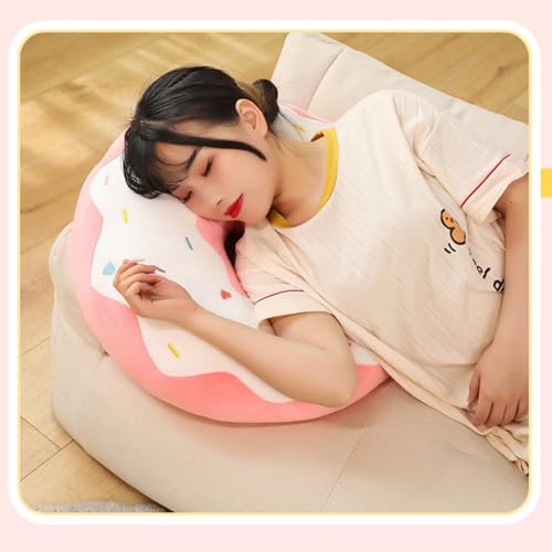 AQCQDQ Donut Plüschtier, Donut Plüschkissen, Süßes Rundes Dekokissen für Sofa, Bett, Stuhl, Wohnzimmer, Schlafzimmer (38cm, Braun)