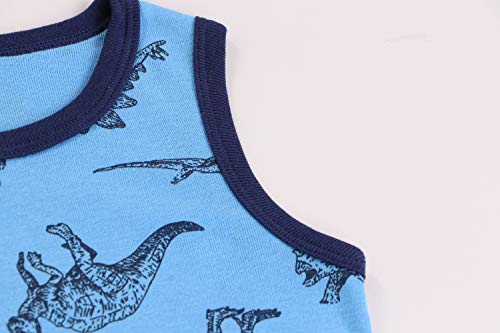 Aqeacarmon Baby Boys' Tank Tops Dinosaur 3 Pack Tanks Set thumb #4