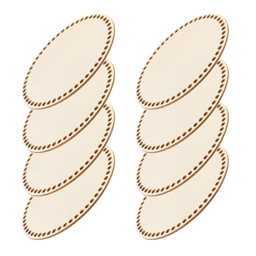 PRETYZOOM - PRETYZOOM Lot de 8 Bases Rondes en Bois 10 X 10 CM pour Fond de Paquet Crocheté Support de Tissage DIY pour Paquet à Main Tissés à la Main Matériel de Vannerie pour Création Artisanale