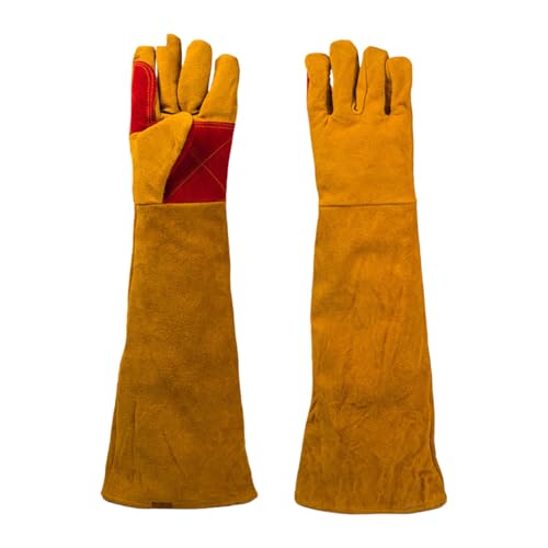 SHOOYIO Guantes gruesos transpirables de manga larga para hombres y mujeres, protección de manos contra soldadores, guantes de trabajo resistentes al fuego, guantes de soldadura resistentes al calor