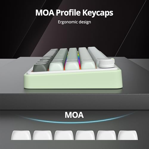 Image of Guffercty kred MOA Profile Keycaps Set 132 PCS, PBT Keycaps Compatible with Cherry MX Switch 60% 65% 75% 100% Mechanical Keyboards for Gaming & Office (MOA-Gradient Green)