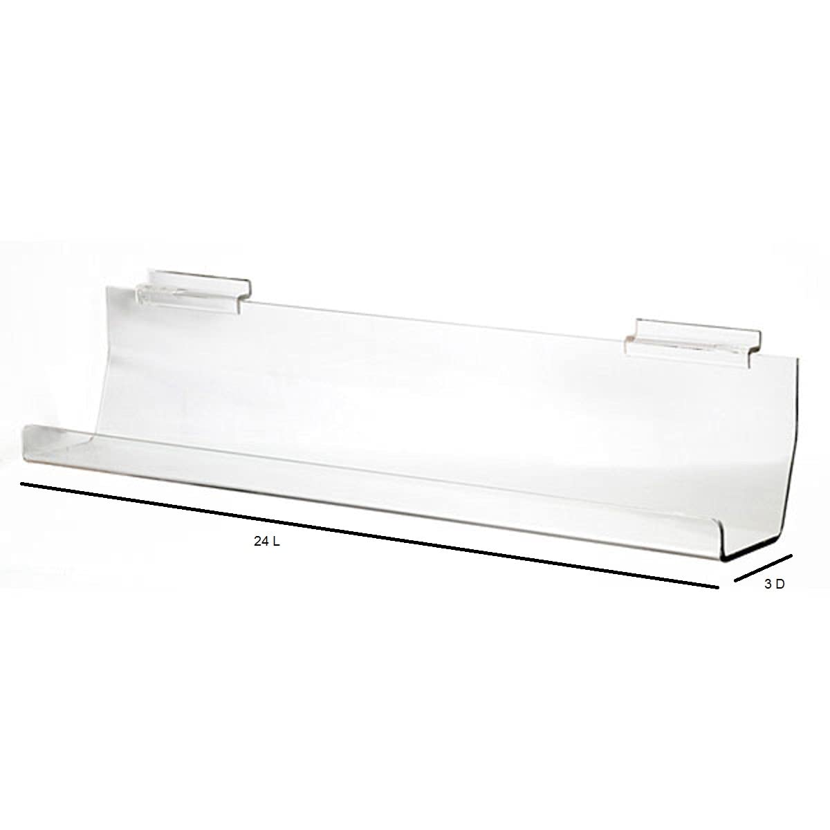 Acrylic Slatwall J Rack - 24 L x 3 D Inches